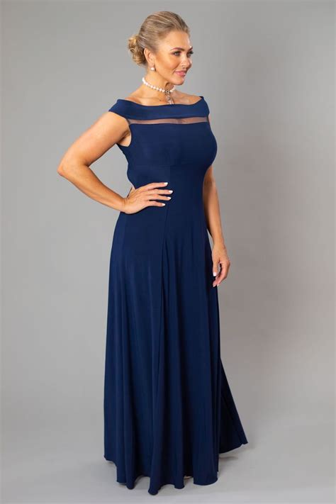 navy long dress for wedding.